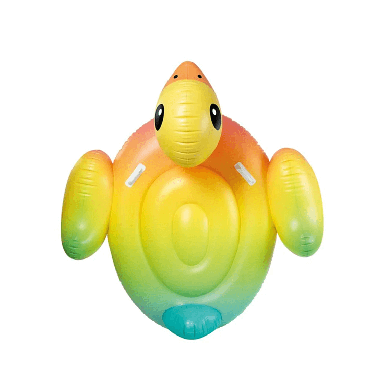 Intex Colorful Duck Inflatable Ride - On Pool Float with Handles | 1.60m x 1.18m | Ages 3+ Pool Floats for babies - Bouncing Baby