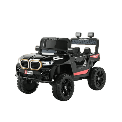 Kids Black Electric Ride - On Jeep SUV | 12V Battery Operated | 4x4 Style with Roll Bar Lights | Remote Control Ride Ons for babies - Bouncing Baby
