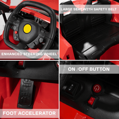 Kids Red Super Sports Ride - On Car | Electric Battery Operated | Scissor Doors & LED Lights Ride Ons for babies - Bouncing Baby