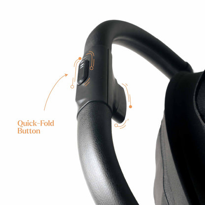 Loopie Hop Premium Baby Stroller | Travel - Friendly Compact Fold | Ages 0 - 4 Years Strollers for babies - Black - Bouncing Baby