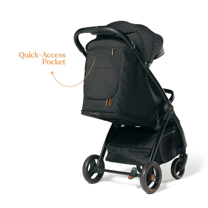 Loopie Hop Premium Baby Stroller | Travel - Friendly Compact Fold | Ages 0 - 4 Years Strollers for babies - Black - Bouncing Baby