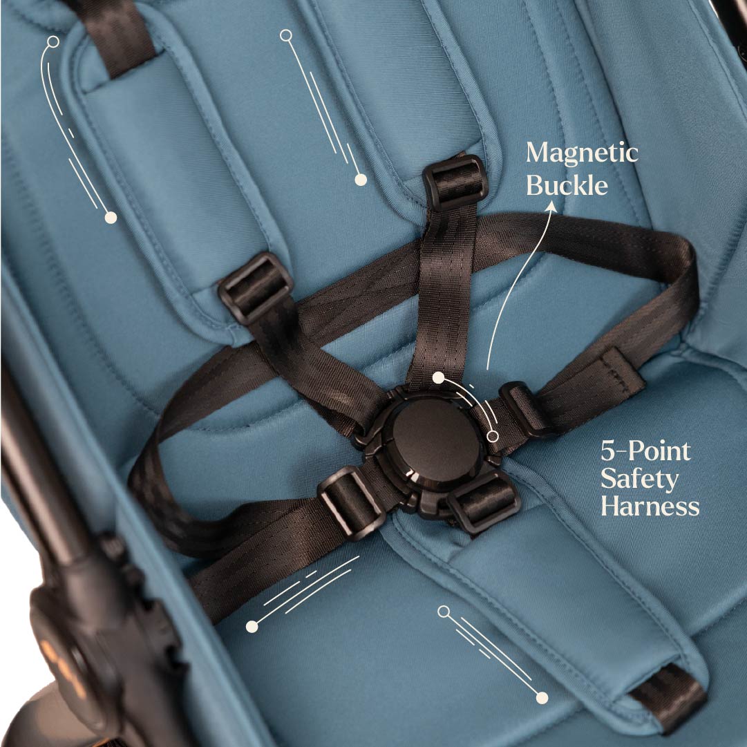 Loopie Hop Premium Baby Stroller | Travel - Friendly Compact Fold | Ages 0 - 4 Years Strollers for babies - Blue - Bouncing Baby