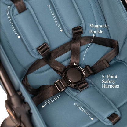 Loopie Hop Premium Baby Stroller | Travel - Friendly Compact Fold | Ages 0 - 4 Years Strollers for babies - Blue - Bouncing Baby