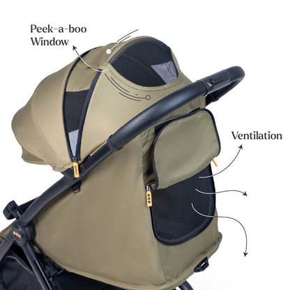 Loopie Hop Premium Baby Stroller | Travel - Friendly Compact Fold | Ages 0 - 4 Years Strollers for babies - Dark Green - Bouncing Baby