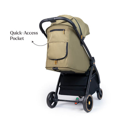 Loopie Hop Premium Baby Stroller | Travel - Friendly Compact Fold | Ages 0 - 4 Years Strollers for babies - Dark Green - Bouncing Baby