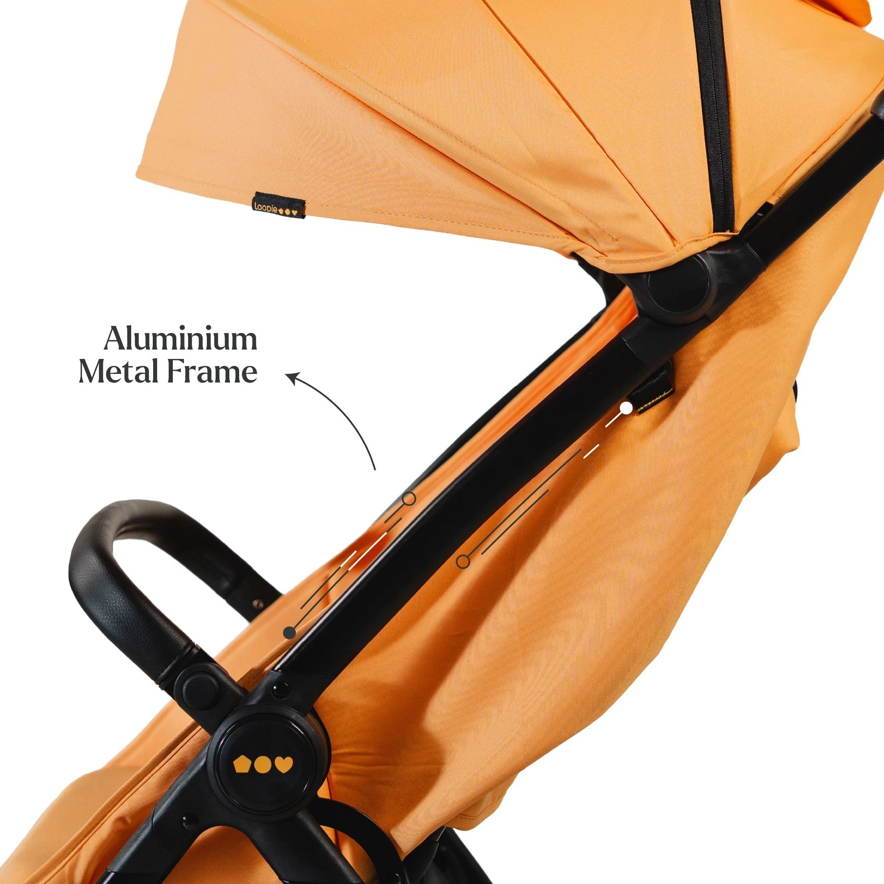 Loopie Hop Premium Baby Stroller | Travel - Friendly Compact Fold | Ages 0 - 4 Years Strollers for babies - Orange - Bouncing Baby