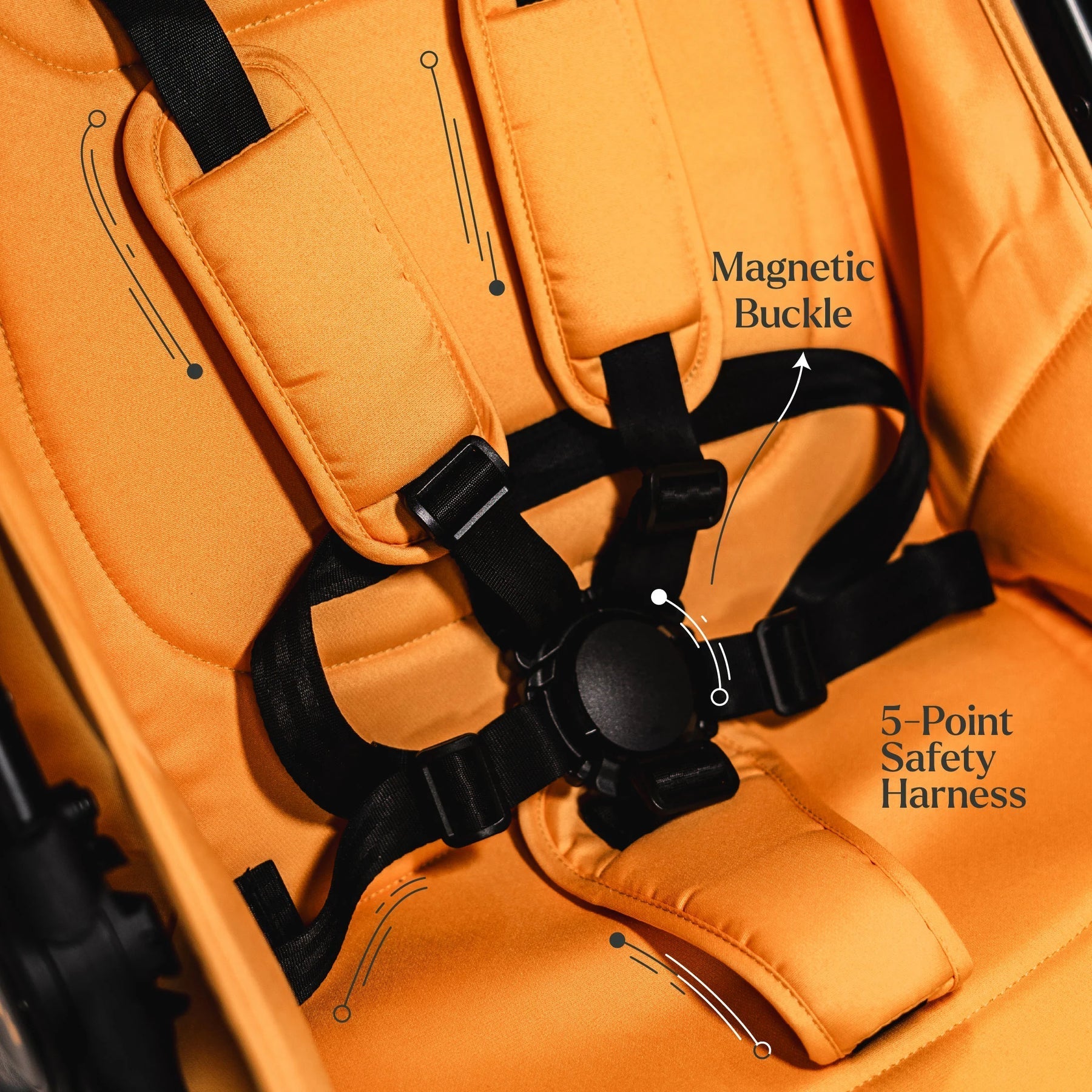 Loopie Hop Premium Baby Stroller | Travel - Friendly Compact Fold | Ages 0 - 4 Years Strollers for babies - Orange - Bouncing Baby