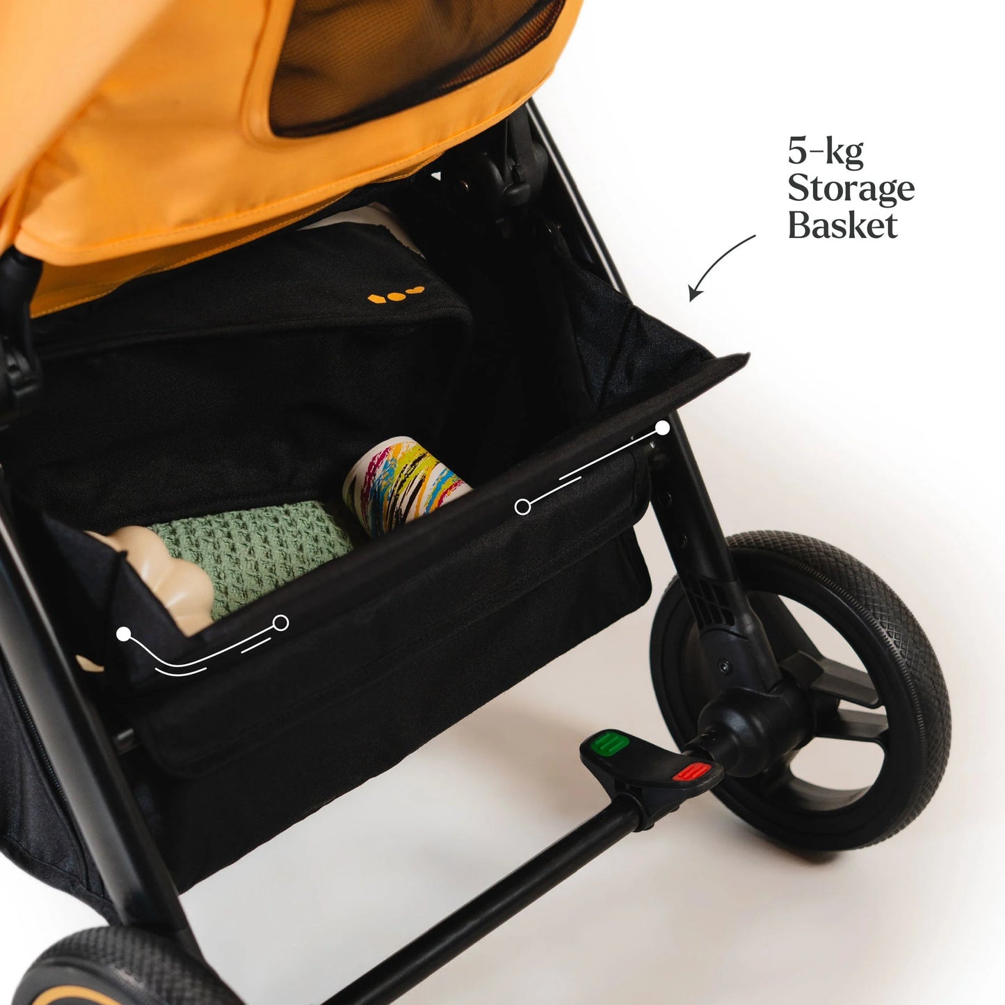 Loopie Hop Premium Baby Stroller | Travel - Friendly Compact Fold | Ages 0 - 4 Years Strollers for babies - Orange - Bouncing Baby