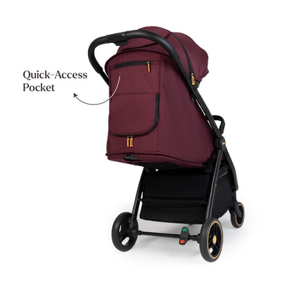 Loopie Hop Premium Baby Stroller | Travel - Friendly Compact Fold | Ages 0 - 4 Years Strollers for babies - Rose gold - Bouncing Baby