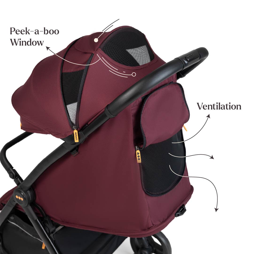 Loopie Hop Premium Baby Stroller | Travel - Friendly Compact Fold | Ages 0 - 4 Years Strollers for babies - Rose gold - Bouncing Baby