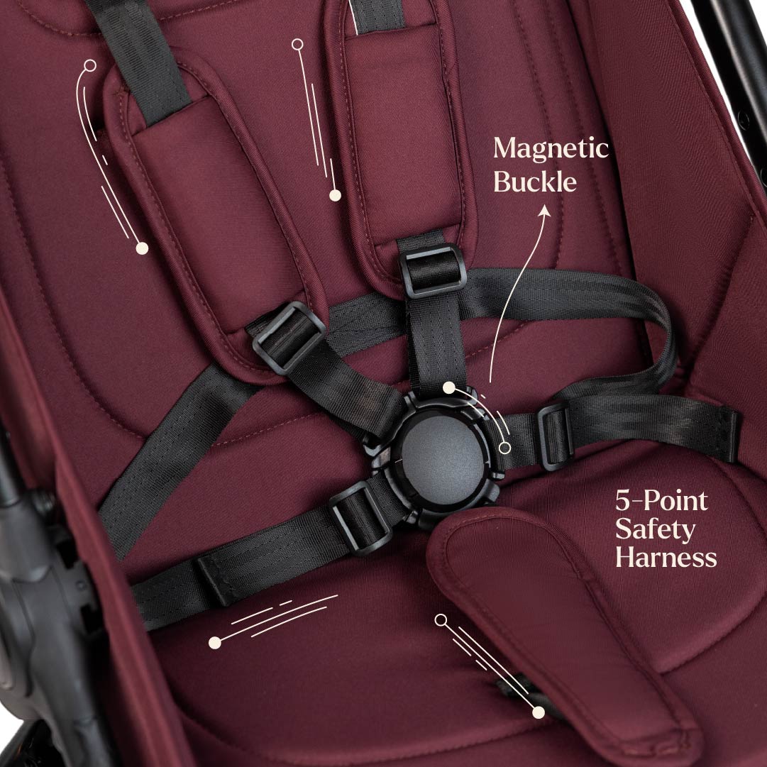Loopie Hop Premium Baby Stroller | Travel - Friendly Compact Fold | Ages 0 - 4 Years Strollers for babies - Rose gold - Bouncing Baby