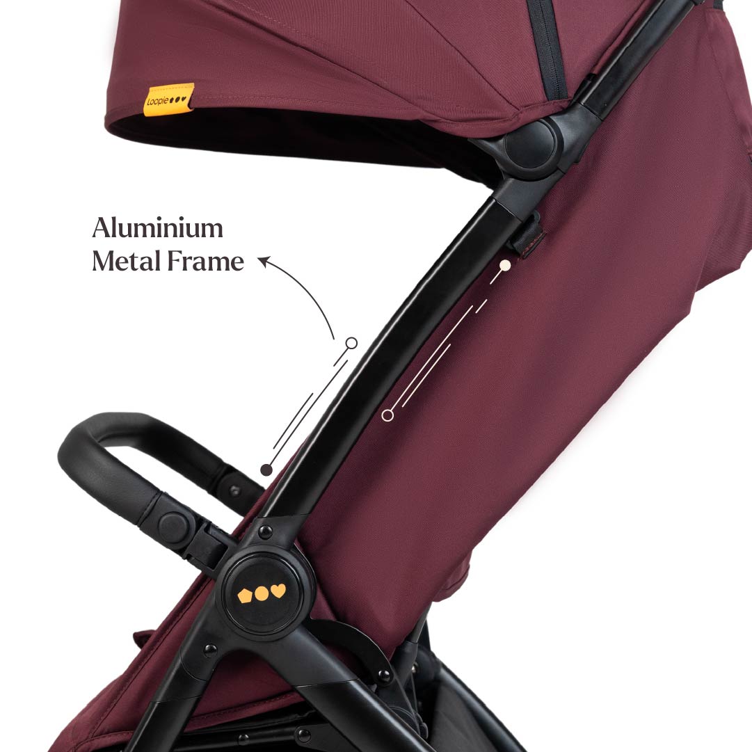 Loopie Hop Premium Baby Stroller | Travel - Friendly Compact Fold | Ages 0 - 4 Years Strollers for babies - Rose gold - Bouncing Baby