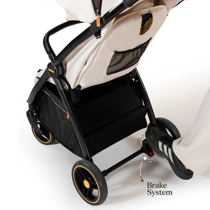Loopie Hop Premium Baby Stroller | Travel - Friendly Compact Fold | Ages 0 - 4 Years Strollers for babies - White - Bouncing Baby