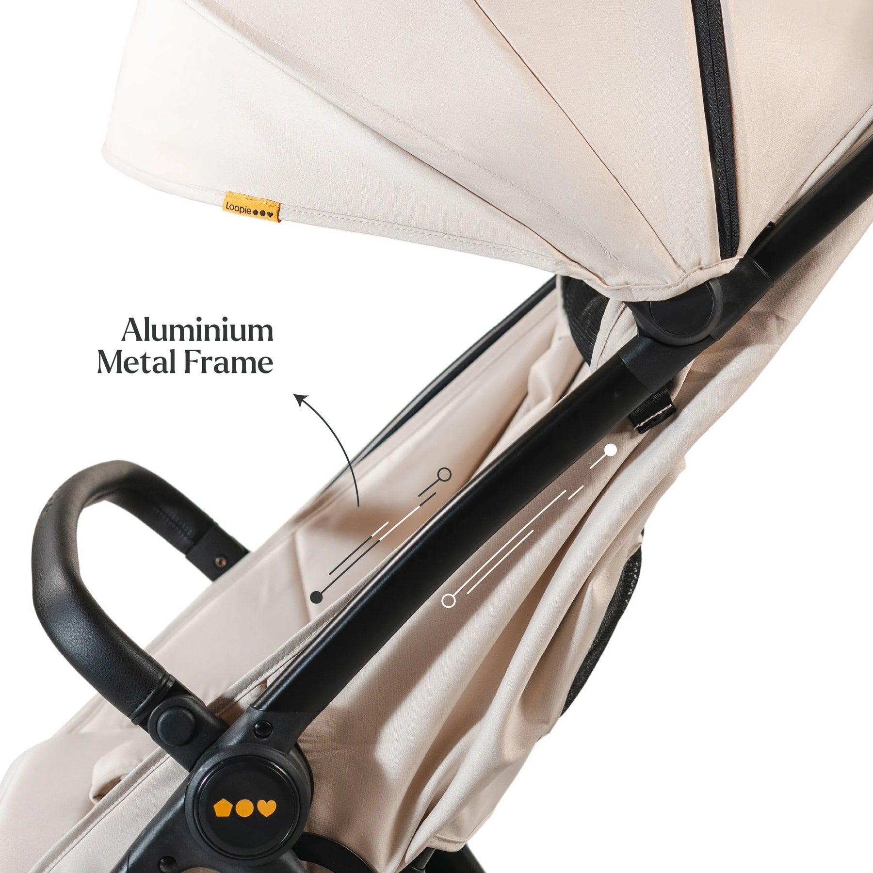 Loopie Hop Premium Baby Stroller | Travel - Friendly Compact Fold | Ages 0 - 4 Years Strollers for babies - White - Bouncing Baby
