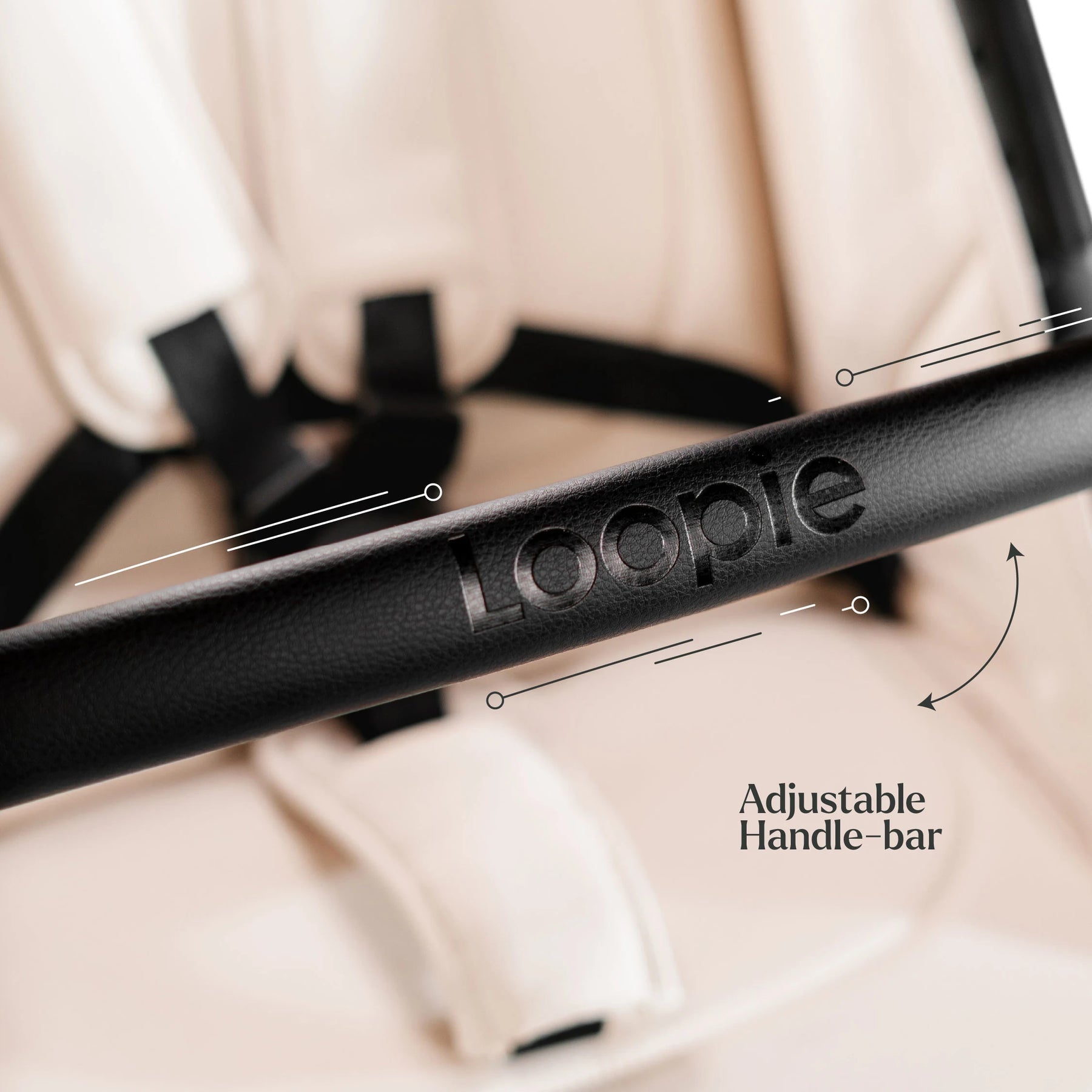 Loopie Hop Premium Baby Stroller | Travel - Friendly Compact Fold | Ages 0 - 4 Years Strollers for babies - White - Bouncing Baby