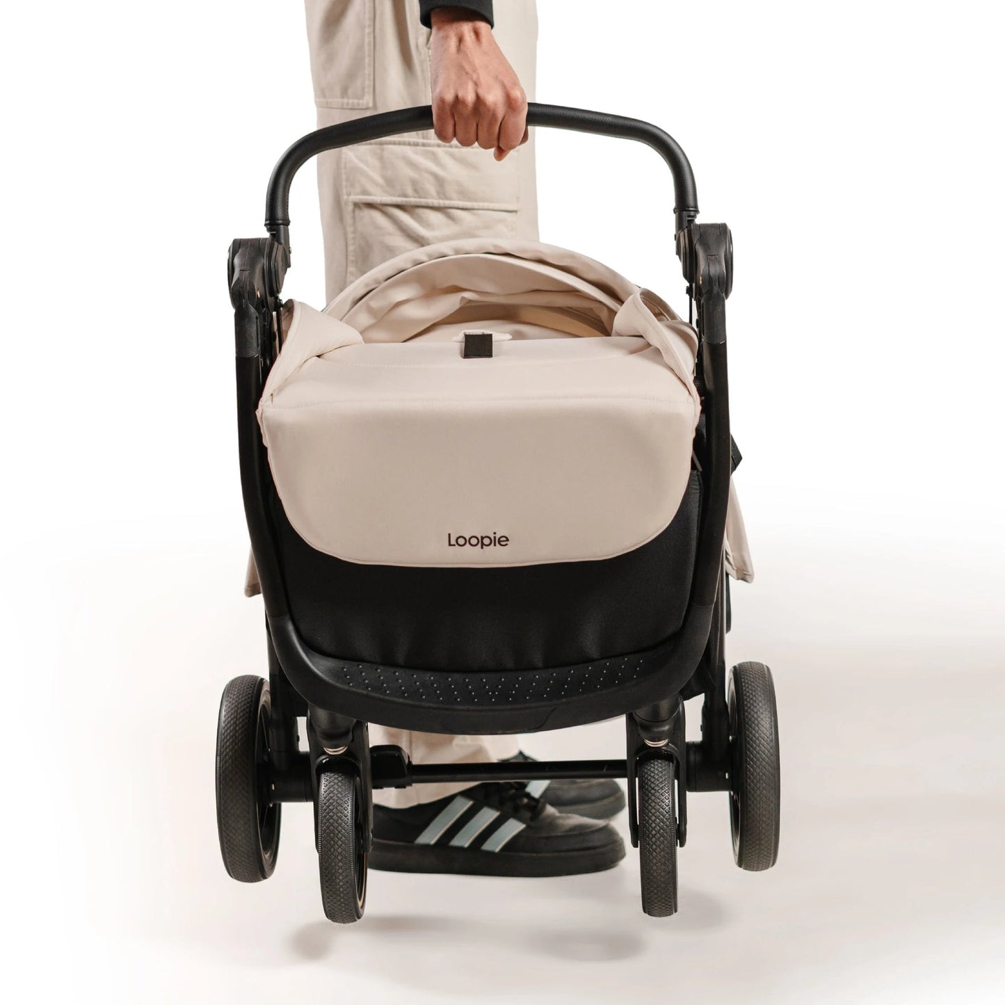 Loopie Hop Premium Baby Stroller | Travel - Friendly Compact Fold | Ages 0 - 4 Years Strollers for babies - White - Bouncing Baby
