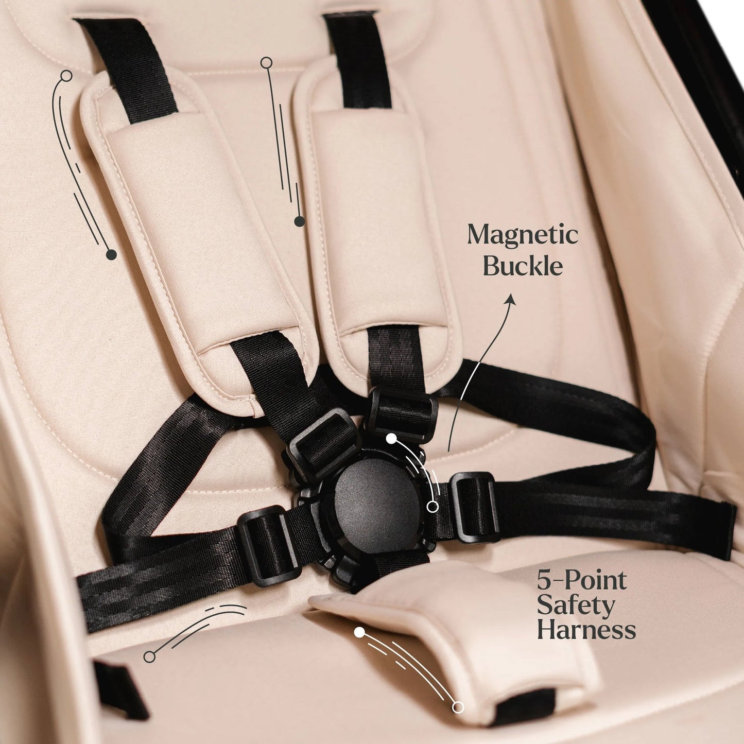 Loopie Hop Premium Baby Stroller | Travel - Friendly Compact Fold | Ages 0 - 4 Years Strollers for babies - White - Bouncing Baby