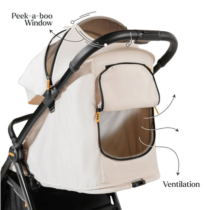 Loopie Hop Premium Baby Stroller | Travel - Friendly Compact Fold | Ages 0 - 4 Years Strollers for babies - White - Bouncing Baby
