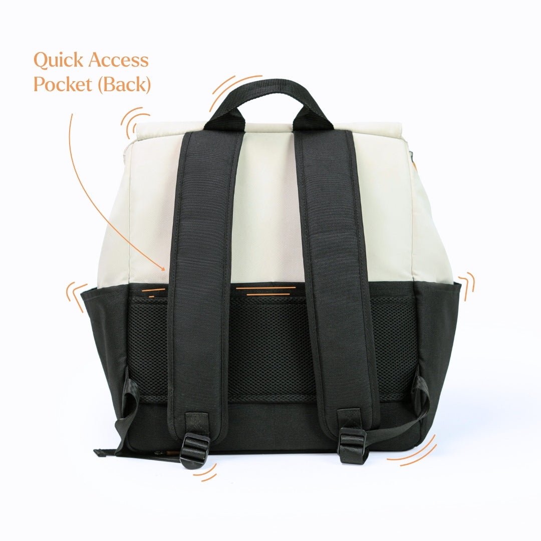 Loopie Robin Premium Diaper Bag | 30L Maternity Backpack with Changing Mat Baby Gear for babies - Ivory - Bouncing Baby