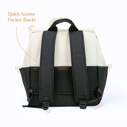 Loopie Robin Premium Diaper Bag | 30L Maternity Backpack with Changing Mat Baby Gear for babies - Ivory - Bouncing Baby