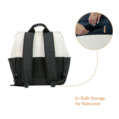 Loopie Robin Premium Diaper Bag | 30L Maternity Backpack with Changing Mat Baby Gear for babies - Ivory - Bouncing Baby