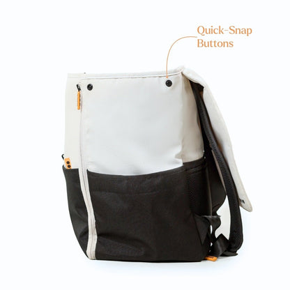 Loopie Robin Premium Diaper Bag | 30L Maternity Backpack with Changing Mat Baby Gear for babies - Ivory - Bouncing Baby