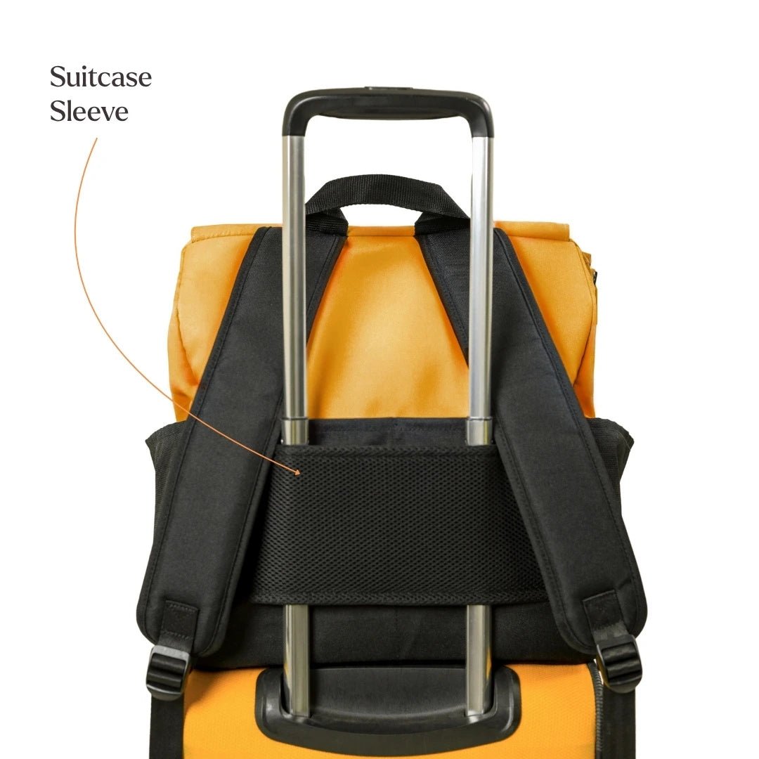 Loopie Robin Premium Diaper Bag | 30L Maternity Backpack with Changing Mat Baby Gear for babies - Orange - Bouncing Baby