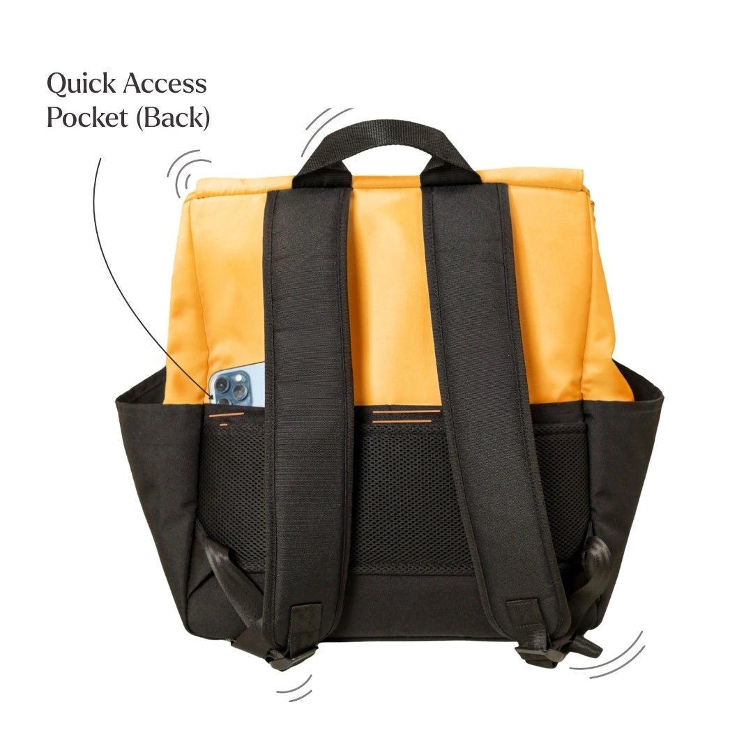 Loopie Robin Premium Diaper Bag | 30L Maternity Backpack with Changing Mat Baby Gear for babies - Orange - Bouncing Baby