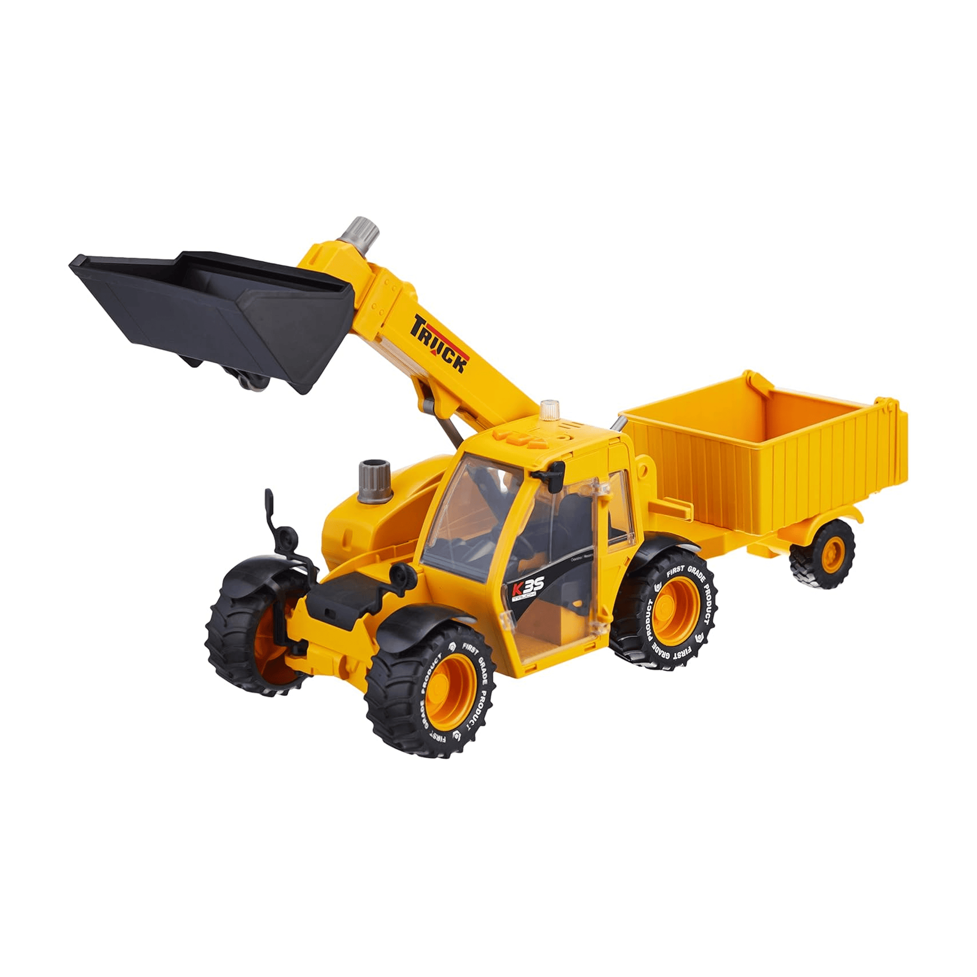 Lumo Powerful Construction Truck Toy | Lights & Sounds | With Front Loader & Trailer | Ages 3+ Kids Toys for babies - Bouncing Baby