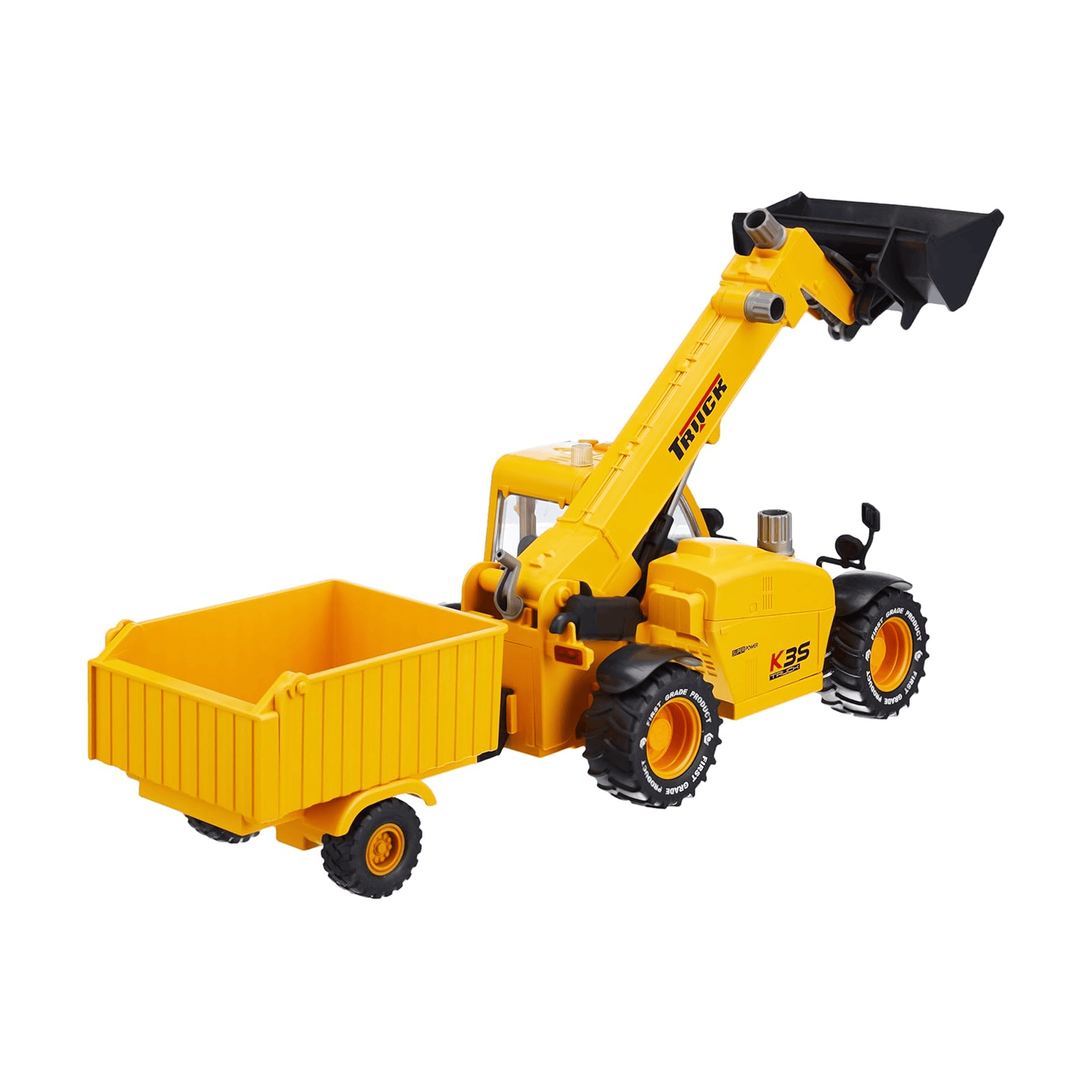 Lumo Powerful Construction Truck Toy | Lights & Sounds | With Front Loader & Trailer | Ages 3+ Kids Toys for babies - Bouncing Baby