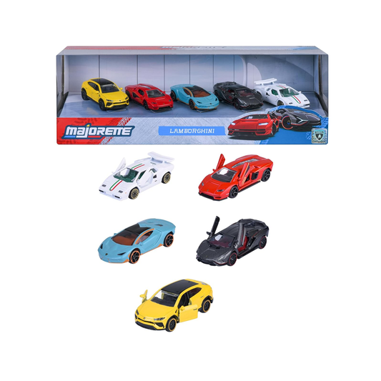 Majorette Lamborghini Gift Pack | 5 Die - Cast Supercars | Urus, Aventador & Countach | 1:64 Scale Die - Cast Toys for babies - Bouncing Baby