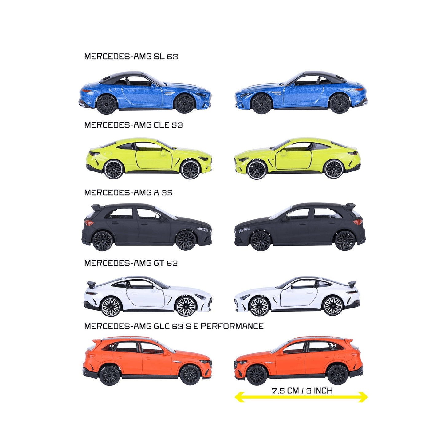 Majorette Mercedes - AMG Gift Pack | 5 Die - Cast Toy Cars | 1:64 Scale with Opening Parts Die - Cast Toys for babies - Bouncing Baby
