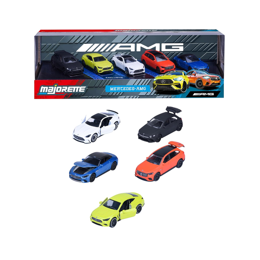 Majorette Mercedes - AMG Gift Pack | 5 Die - Cast Toy Cars | 1:64 Scale with Opening Parts Die - Cast Toys for babies - Bouncing Baby