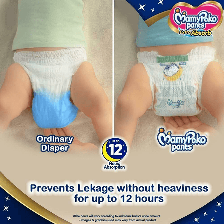 MamyPoko Pants Extra Absorb Baby Diapers | Up to 12 Hours Protection | Pant - Style Diapers Diaper Pants for babies - M - Bouncing Baby