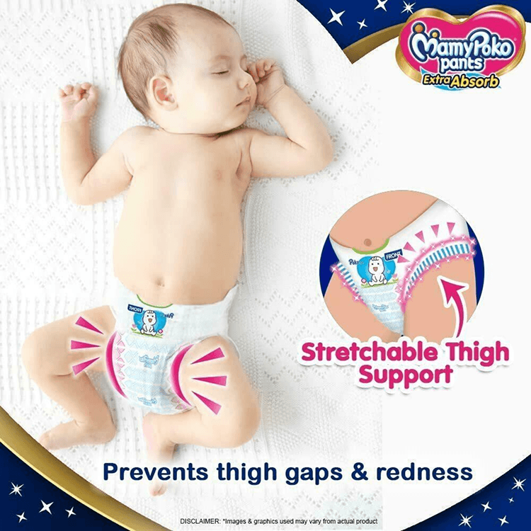 MamyPoko Pants Extra Absorb Baby Diapers | Up to 12 Hours Protection | Pant - Style Diapers Diaper Pants for babies - XXL - Bouncing Baby