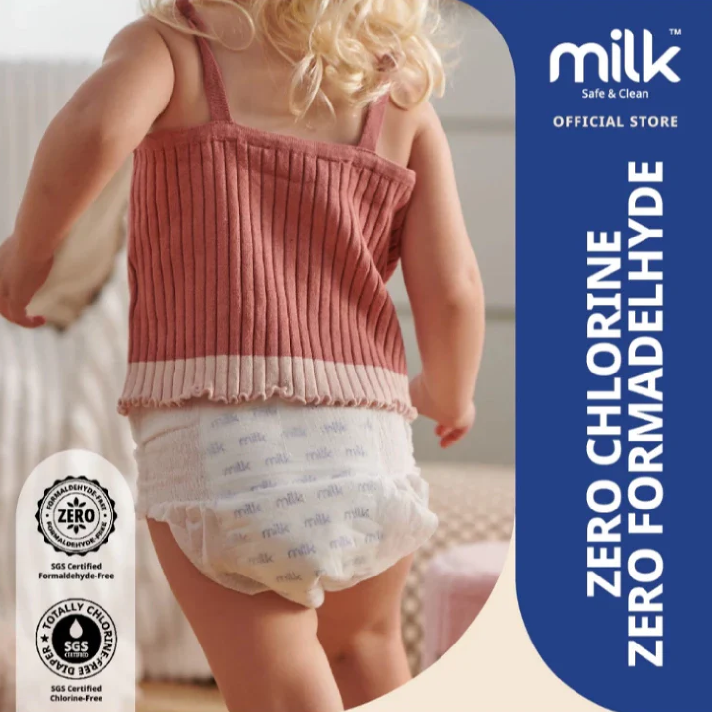 Milk Safe & Clean Rash Away! Diaper Pants | Yoga Pant Fit Diaper Pants for babies - L - 36 Pack - Bouncing Baby