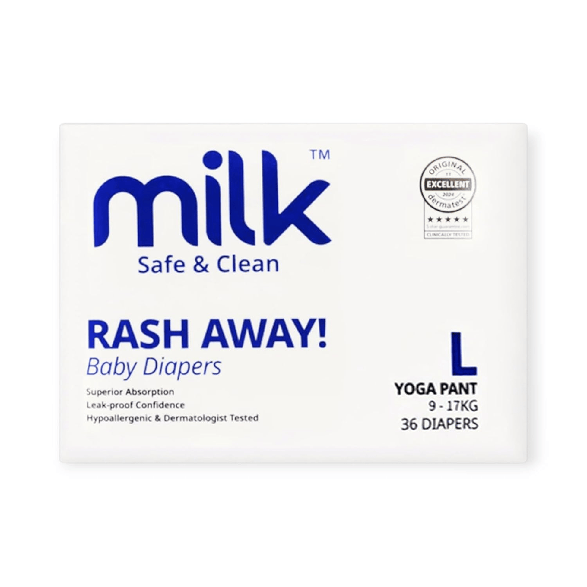Milk Safe & Clean Rash Away! Diaper Pants | Yoga Pant Fit Diaper Pants for babies - L - 36 Pack - Bouncing Baby
