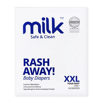 Milk Safe & Clean Rash Away! Diaper Pants | Yoga Pant Fit Diaper Pants for babies - XXL - 24 Pack - Bouncing Baby