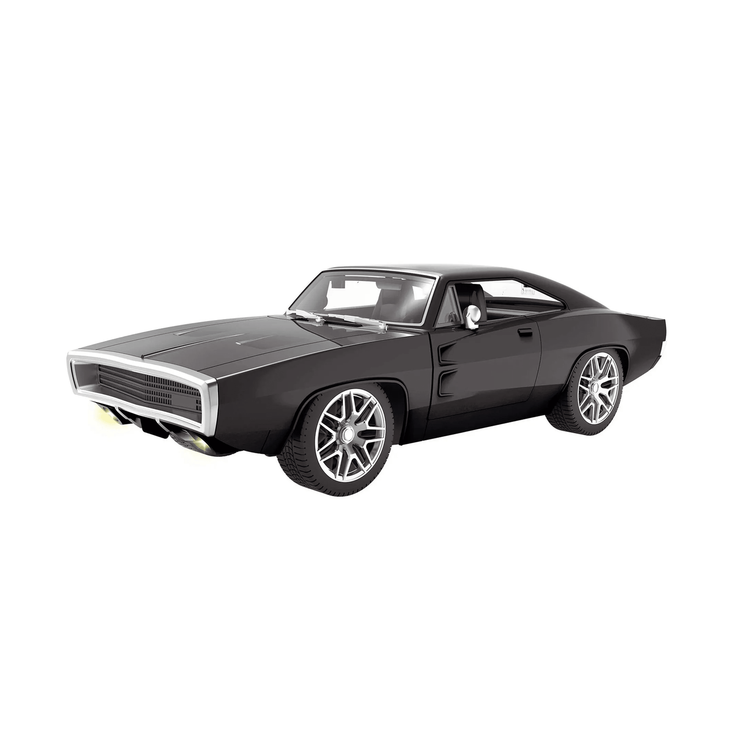 Moka RC Classic Muscle Car | 1:12 Scale Black Charger Style | Remote Opening Doors & Lights | 27MHz Remote Control Toys for babies - Bouncing Baby