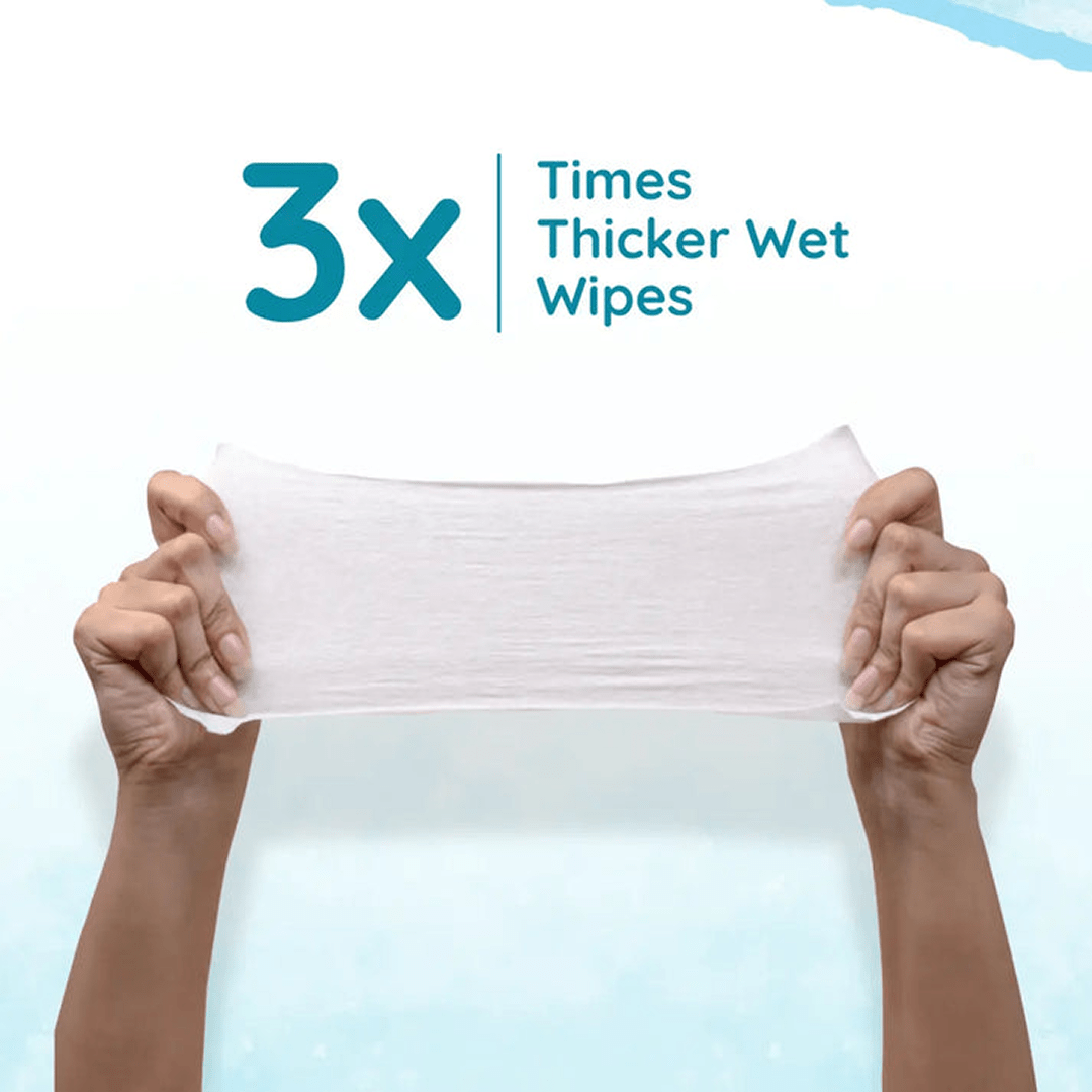 Mother Sparsh 99% Pure Water Baby Wipes | Unscented & Extra Thick | 100% Biodegradable | 72 Wipes Baby Wipes for babies - Bouncing Baby