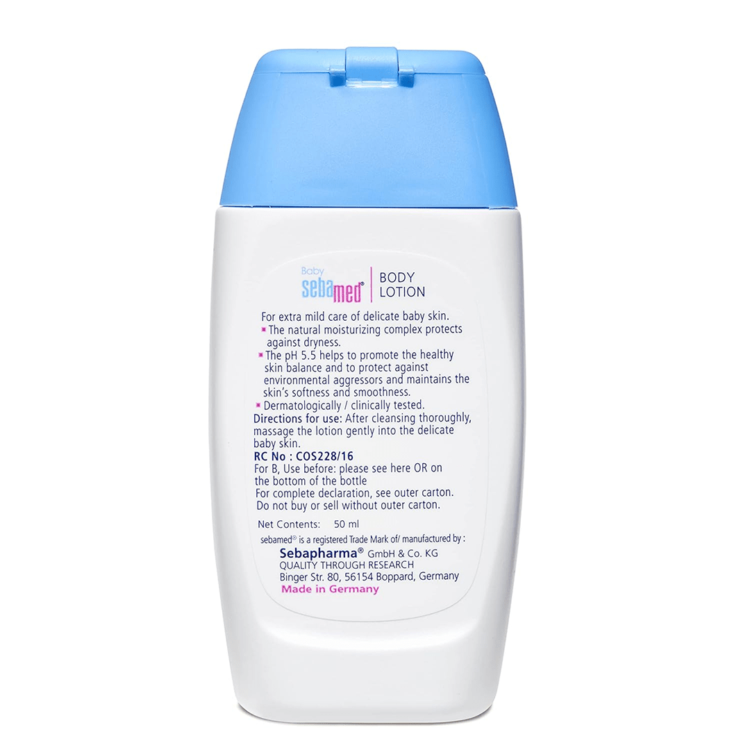 Sebamed Baby Body Lotion | pH 5.5 for Delicate Skin | With Camomile & Allantoin Baby Lotions for babies - 50ml - Bouncing Baby