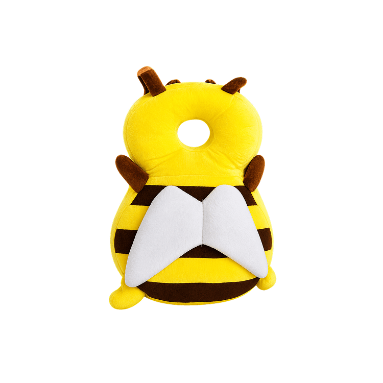 Soft Baby Head Protector Backpack Pillow | Toddler Fall Protection Cushion | Crawling Safety Pad Safety Gear for babies - Bumble Bee - Bouncing Baby