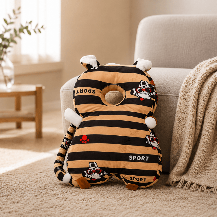 Soft Baby Head Protector Backpack Pillow | Toddler Fall Protection Cushion | Crawling Safety Pad Safety Gear for babies - Sporty Dog - Bouncing Baby