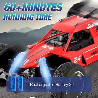 ToyBoi High - Speed RC Climbing Car | Rear Mist Spray & LED Lights | Off - Road Buggy | 2 Rechargeable Batteries Remote Control Toys for babies - Bouncing Baby