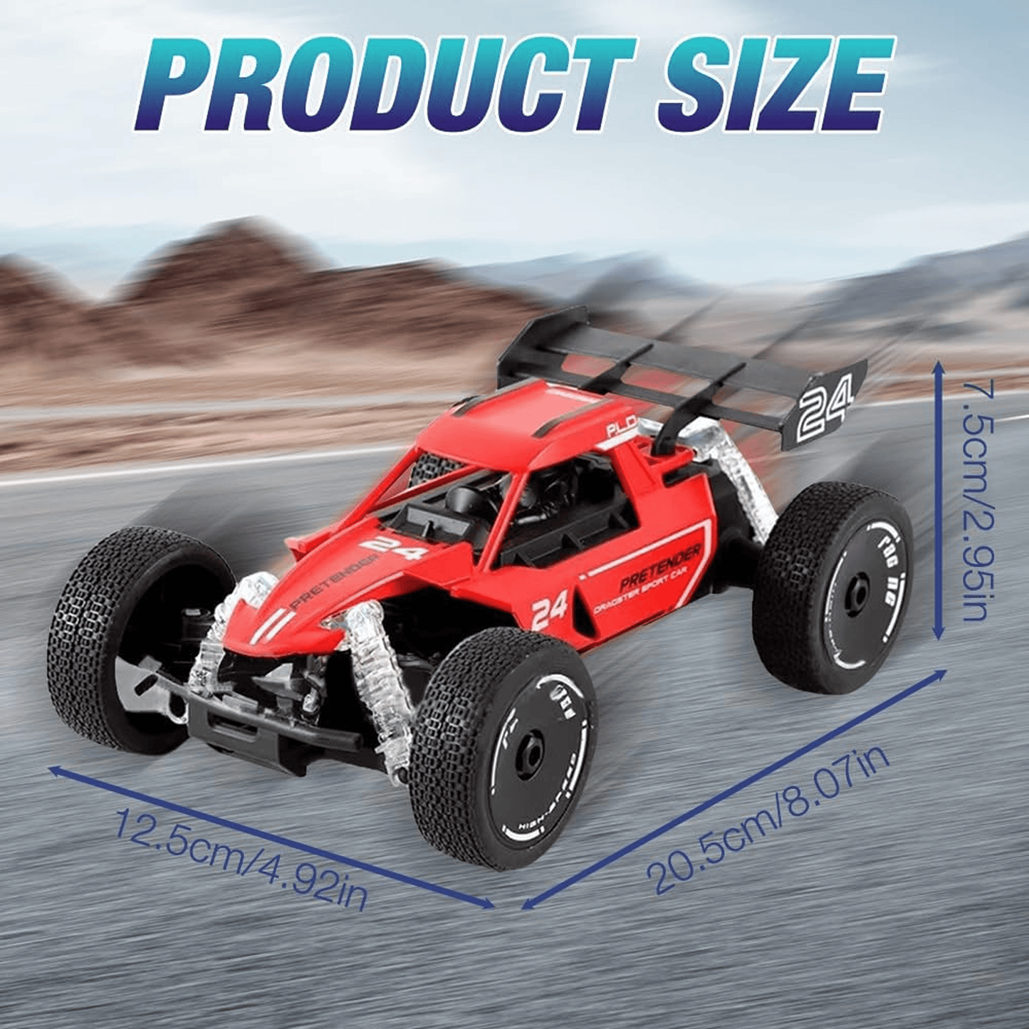 ToyBoi High - Speed RC Climbing Car | Rear Mist Spray & LED Lights | Off - Road Buggy | 2 Rechargeable Batteries Remote Control Toys for babies - Bouncing Baby