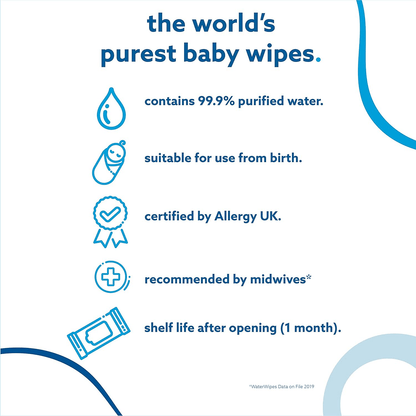 WaterWipes Original Baby Wipes | 99.9% Water | For Sensitive Newborn Skin | 60 Wipes Baby Wipes for babies - Bouncing Baby