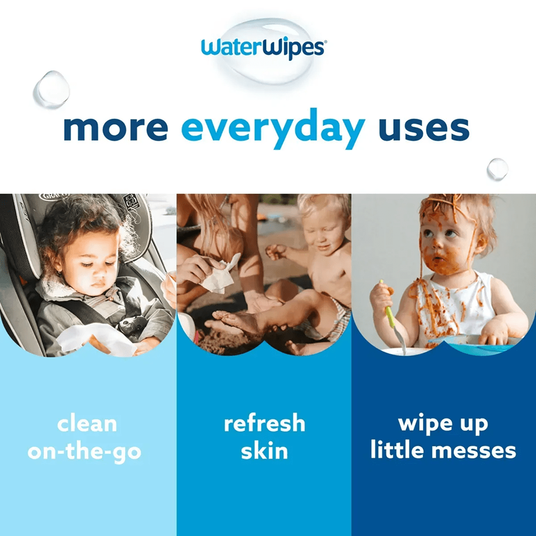 WaterWipes Original Baby Wipes | 99.9% Water | For Sensitive Newborn Skin | 60 Wipes Baby Wipes for babies - Bouncing Baby