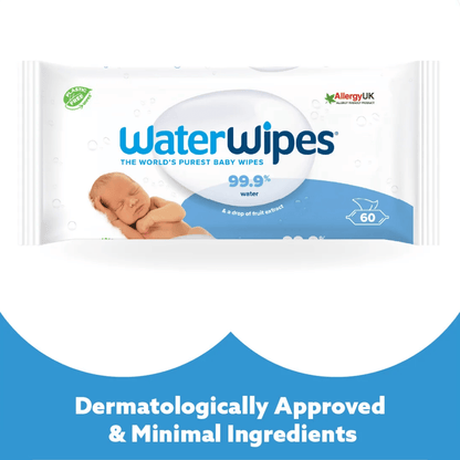 WaterWipes Original Baby Wipes | 99.9% Water | For Sensitive Newborn Skin | 60 Wipes Baby Wipes for babies - Bouncing Baby