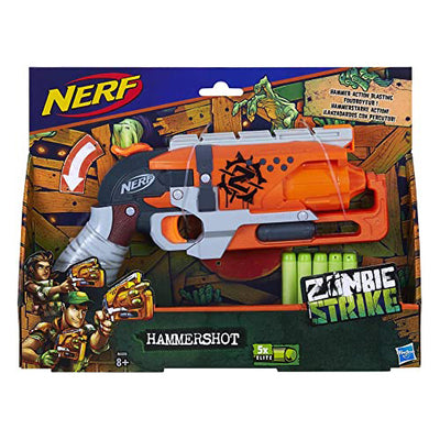 Nerf Zombie Strike Hammershot,Pull-Back Hammer-Blasting Action, Toy Blaster for Ages 8 and Up
