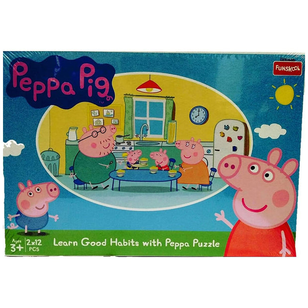 Funskool Peppa Pig Good Habits 2In1 Puzzle, 2Y+ (Multicolor)